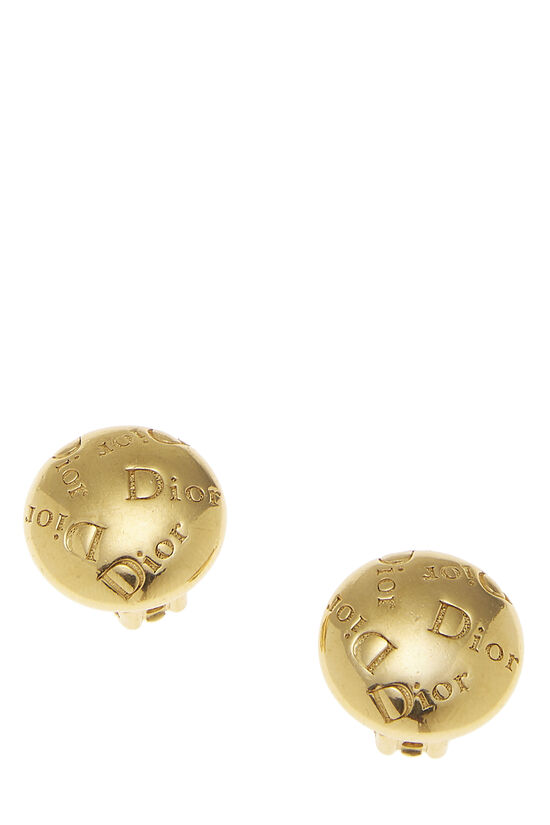 Gold Logo Button Earrings, , large image number 0
