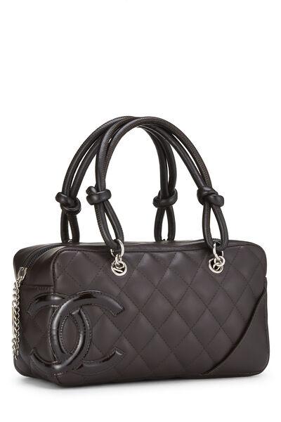 Brown Calfskin Cambon Handbag Small, , large