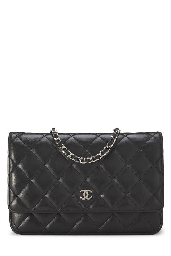 Black Calfskin Classic Quilted Wallet on Chain (WOC), , large image number 0