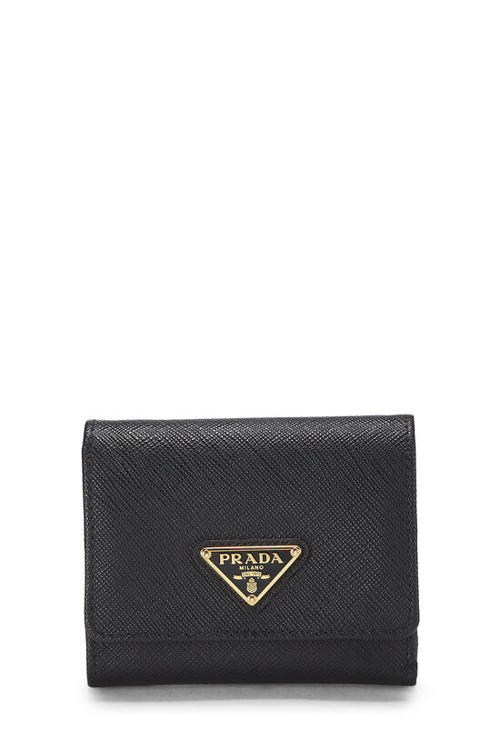 Black Saffiano Tri-fold Wallet , , large image number 0