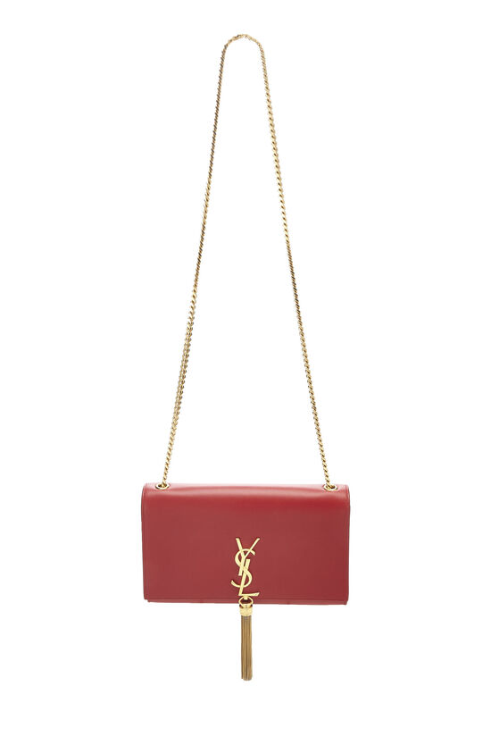YSL Red Calfskin Kate Tassel Bag Medium QTB2BQ18R7006