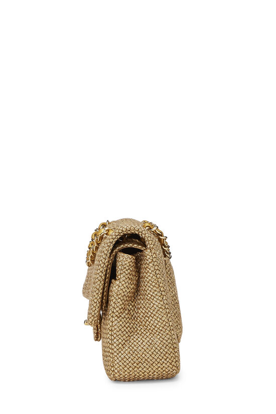 Metallic Gold Woven Classic Double Flap Medium, , large image number 3