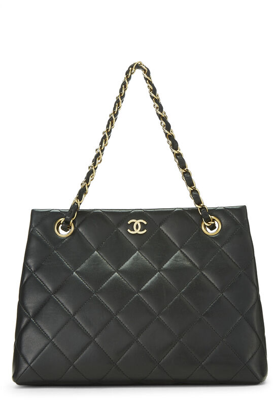 Black Quilted Lamskin Chanel Tote Small, , large image number 1