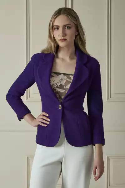 Purple Wool Single-Breasted Jacket