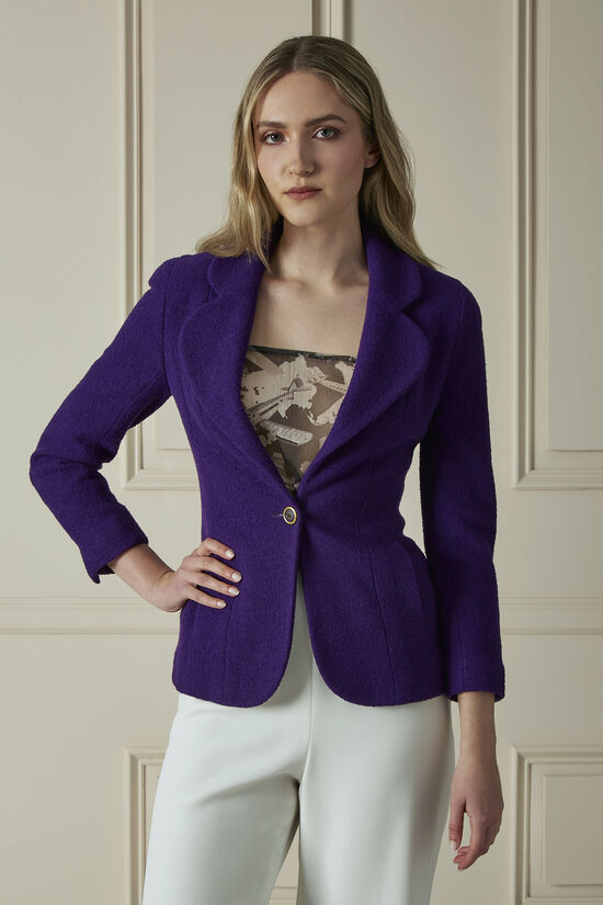 Purple Wool Single-Breasted Jacket, , large image number 0