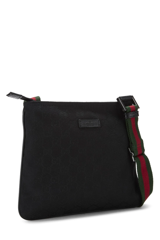 Black GG Canvas Web Messenger Small, , large image number 1