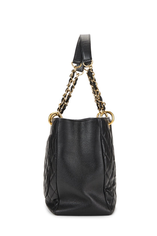 Black Quilted Caviar Grand Shopping Tote (GST), , large image number 2