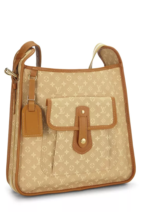 Beige Monogram Mini Lin Besace Mary Kate, , large image number 1