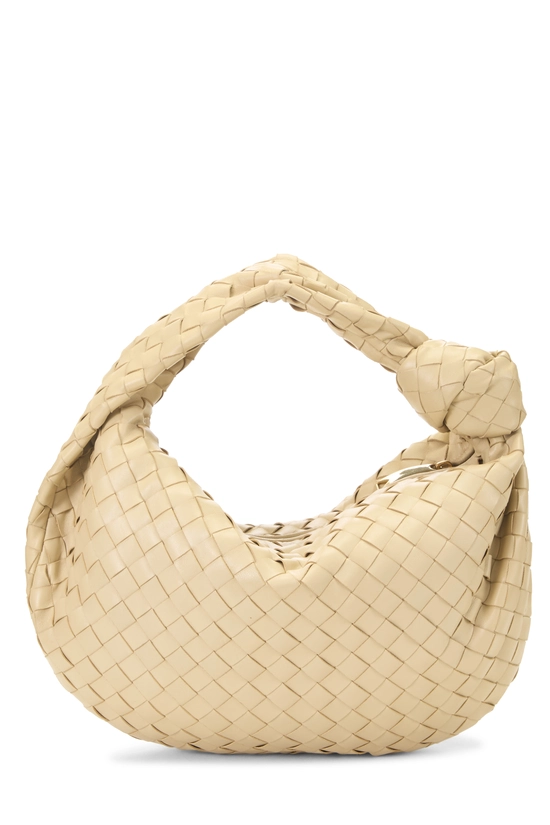 Beige Intrecciato Leather Teen Jodie, , large image number 3