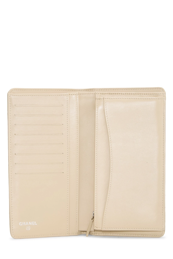 Beige Caviar Classic Long Flap Wallet, , large image number 3
