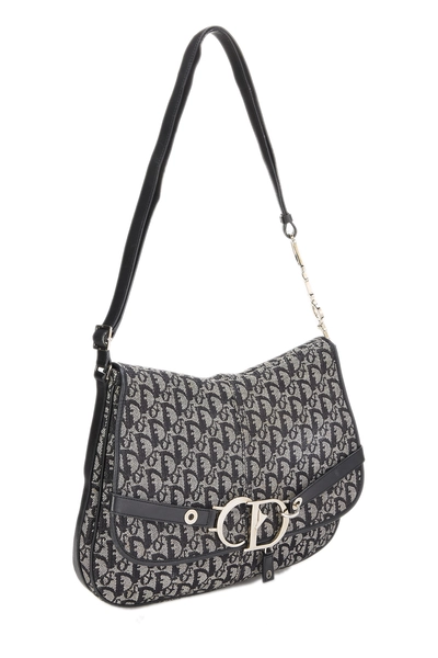 Black Trotter Canvas Shoulder Bag, , large