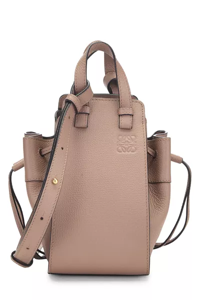 Pink Calfskin Hammock Drawstring Bag Mini