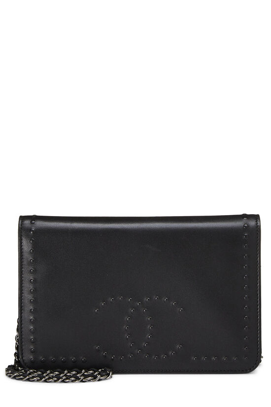 Black Calfskin Wallet On Chain, , large image number 1