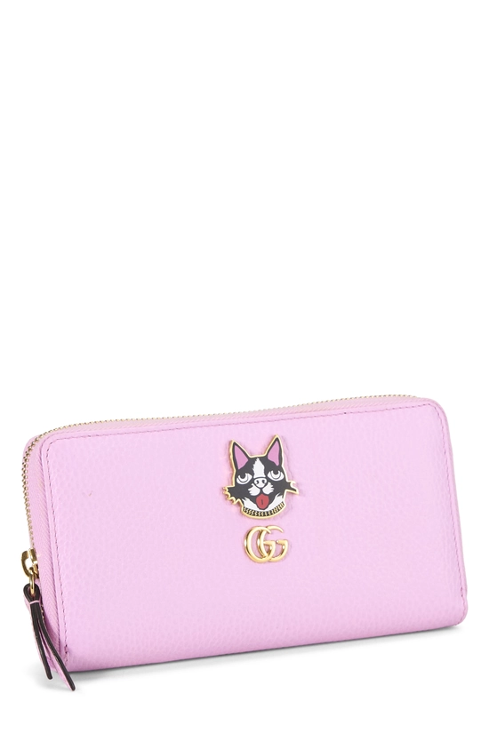 Pink Leather Bosco Zip Around Wallet, , large image number 1