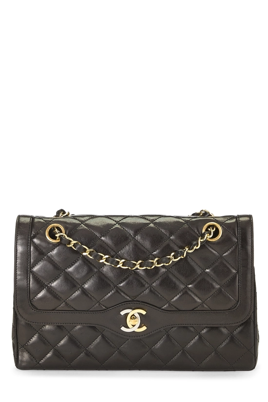 Black Quilted Lambskin Paris Limited Double Flap Medium, , large image number 0