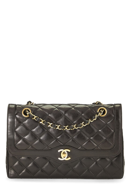 Black Quilted Lambskin Paris Limited Double Flap Medium, , large image number 0