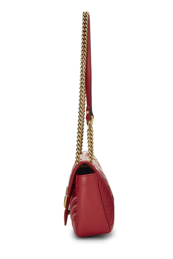 Red Leather GG Marmont Shoulder Bag Small, , large image number 2