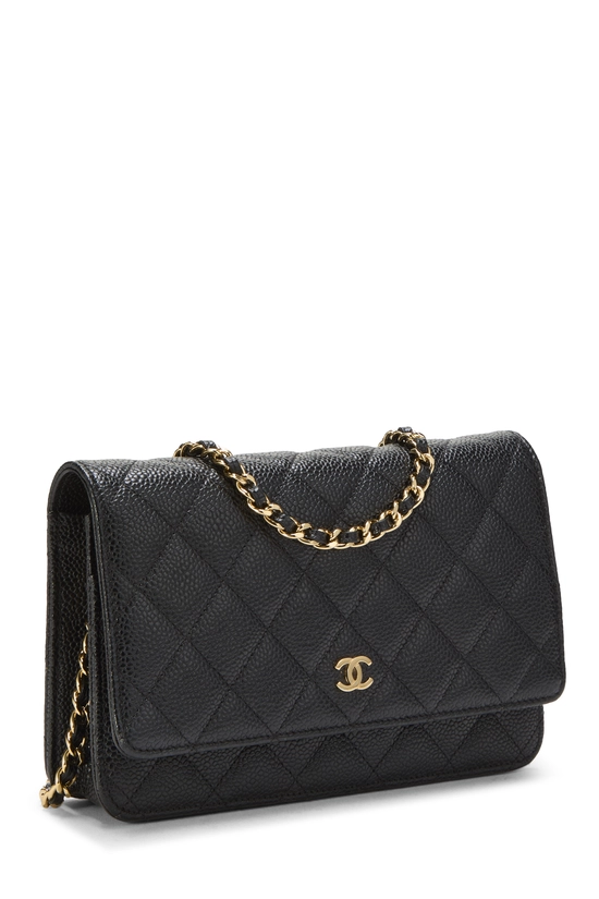 Black Caviar Classic Quilted Wallet On Chain (WOC), , large image number 1