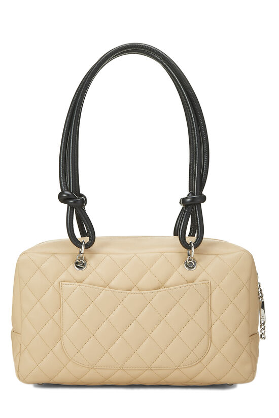 Beige Calfskin Cambon Ligne Bowler, , large image number 3