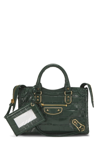 Green Embossed Leather Neo Classic City Mini