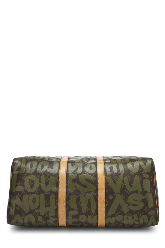 Stephen Sprouse x Louis Vuitton Green Monogram Graffiti Keepall 50, , large image number 4