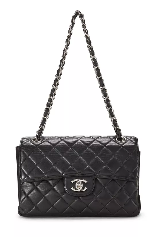 Pre-Owned Black Quilted Lambskin Double Sided Flap Small Q6B0N91IK1014