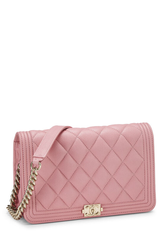 Pink Quilted Caviar Boy Wallet on Chain (WOC), , large image number 2