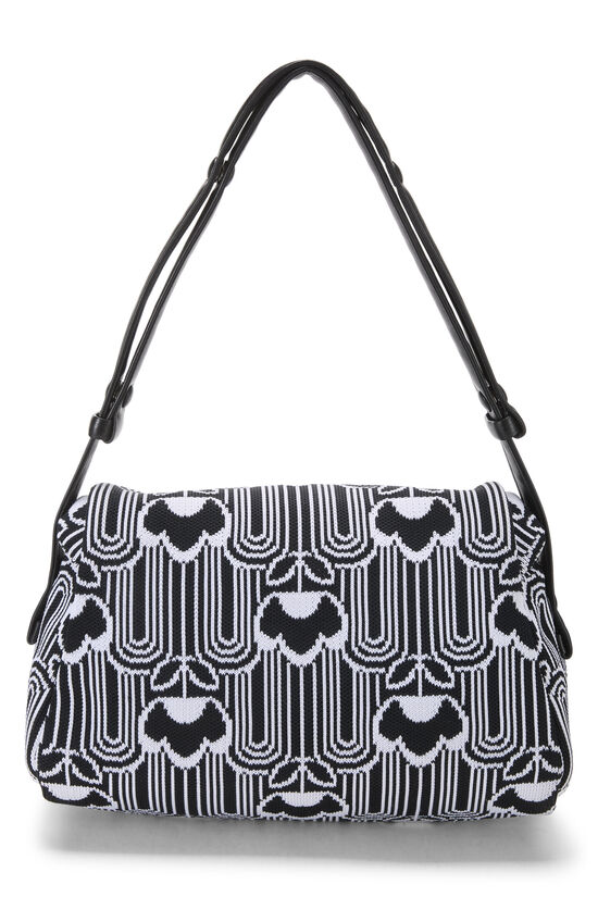 White & Black Jacquard Signaux Shoulder Bag Medium, , large image number 3