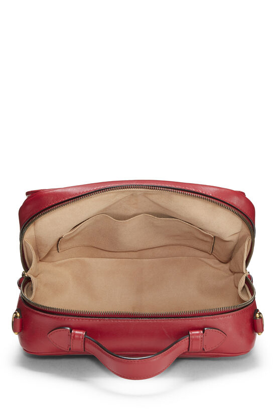 Red Leather GG Marmont Top Handle Shoulder Bag , , large image number 6