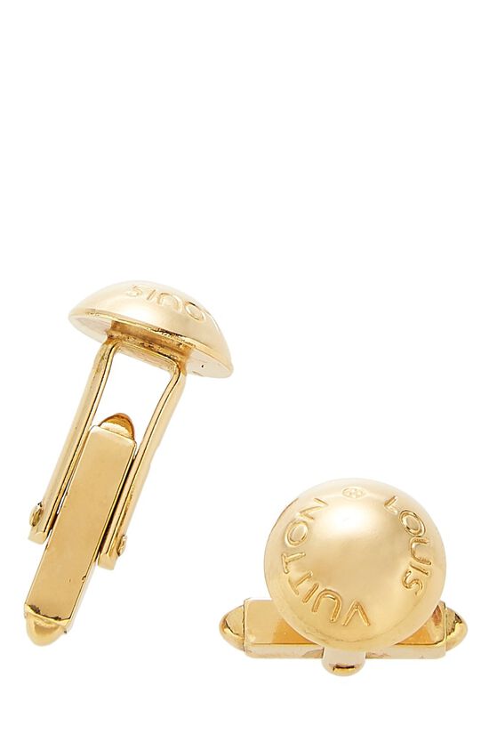 Louis Vuitton Cufflinks Boudon de Manchettes Gold Metal 15x15mm Pre-owned