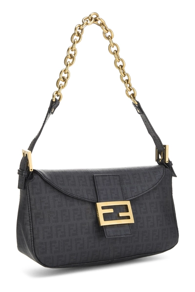 Black Zucchino Coated Canvas Shoulder Bag, , large