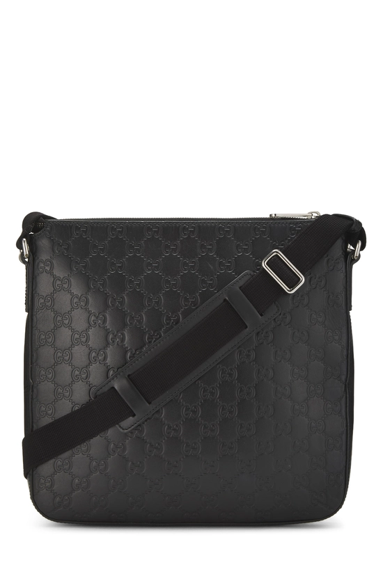 Black Guccissima Zip Pocket Flat Messenger, , large image number 3