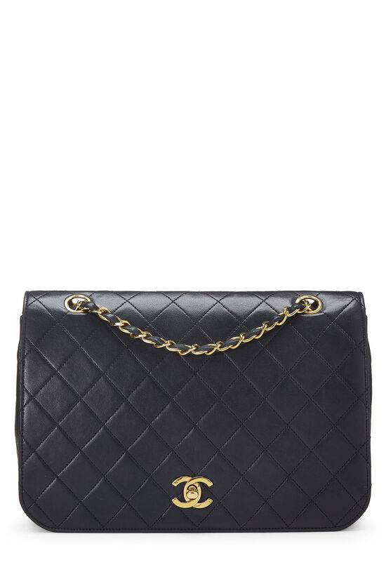 Navy Quilted Lambskin Full Flap Bag, , large image number 0