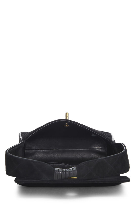 Black Quilted Suede Shoulder Bag Mini, , large image number 5