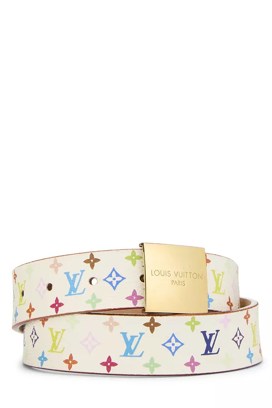 Takashi Murakami X Louis Vuitton White Monogram Multicolore Ceinture 70	, , large image number 0