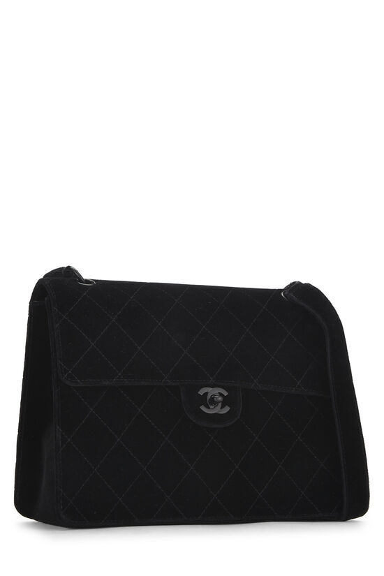 Black Velour Shoulder Bag, , large image number 1