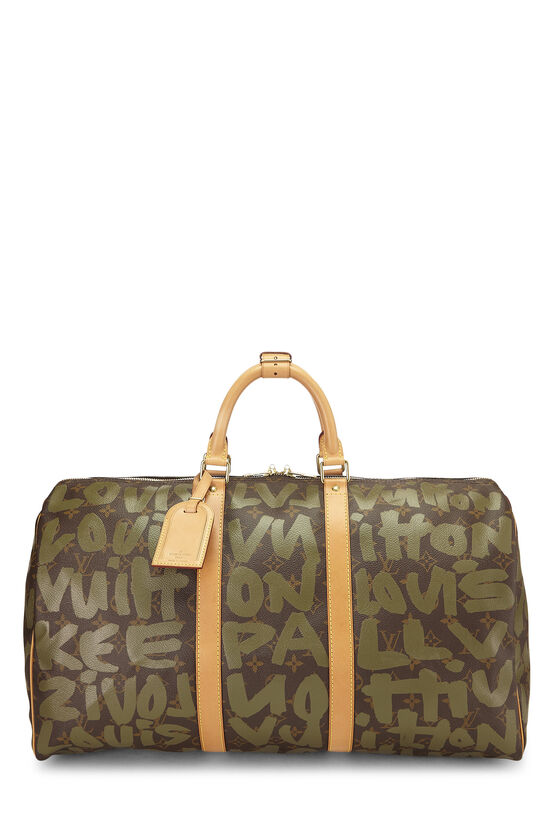 Stephen Sprouse x Louis Vuitton Green Monogram Graffiti Keepall 50, , large image number 0