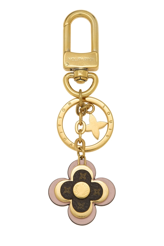 Pink & Gold Blooming Flowers Bag Charm BB, , large image number 0
