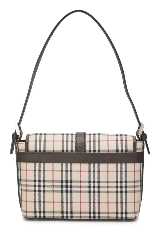 Brown House Check Jacquard Buckle Shoulder Bag Small, , large image number 3