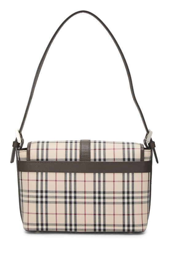 Brown House Check Jacquard Buckle Shoulder Bag Small, , large image number 3
