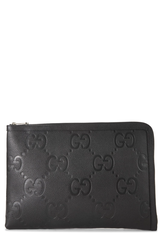 Black Jumbo Guccissima Leather Document Case, , large image number 0