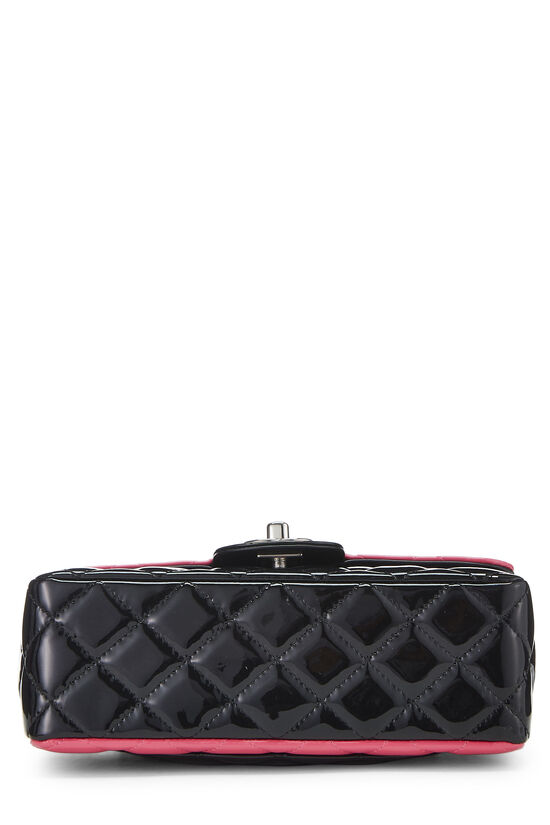 Pink & Black Quilted Patent Leather Rectangular Flap Mini, , large image number 5