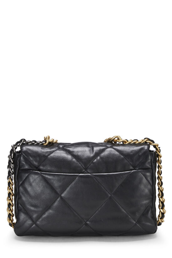 Black Quilted Lambskin Chanel 19 Flap Bag Large, , large image number 4
