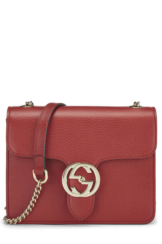 Red Leather Interlocking Crossbody Bag Small, , large image number 0