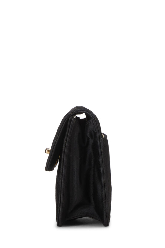 Black Quilted Satin Half Flap Micro, , large image number 3