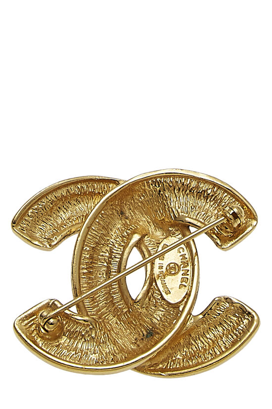 Gold Quilted 'CC' Pin Large, , large image number 1