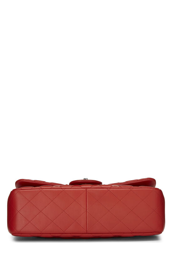 Red Quilted Lambskin New Classic Double Flap Jumbo, , large image number 4