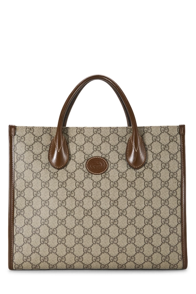 Gucci Brown GG Supreme Canvas Tote Small