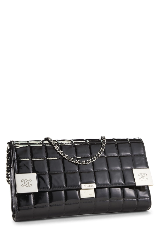 Black Patent Leather Chocolate Bar Clutch, , large image number 1