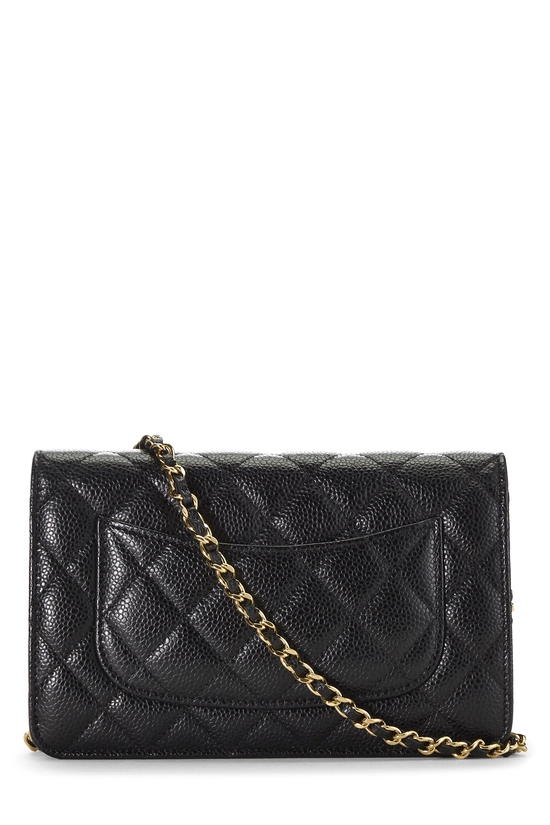 Black Quilted Caviar Classic Wallet on Chain (WOC), , large image number 3